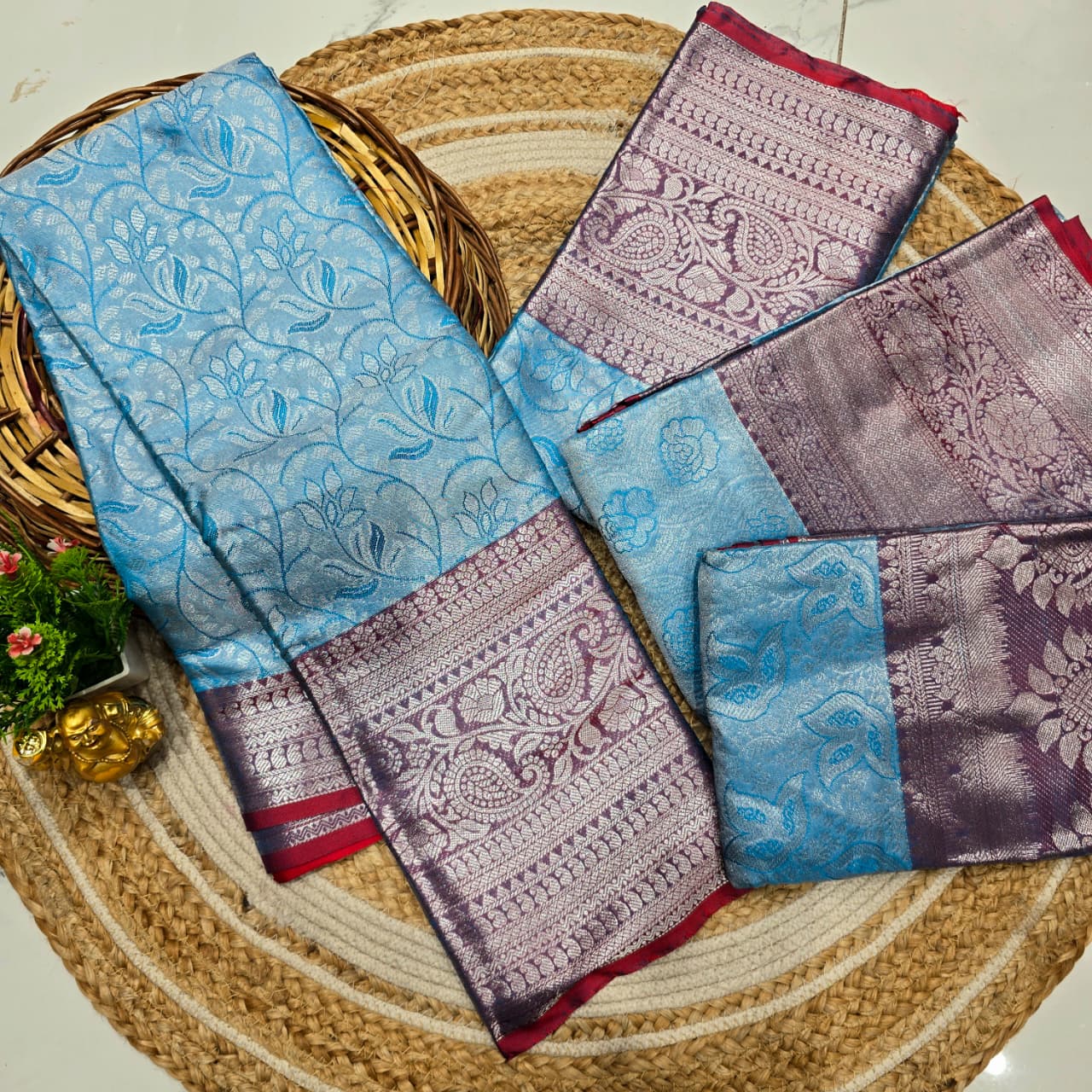 One Gram Silver Silk Saree
