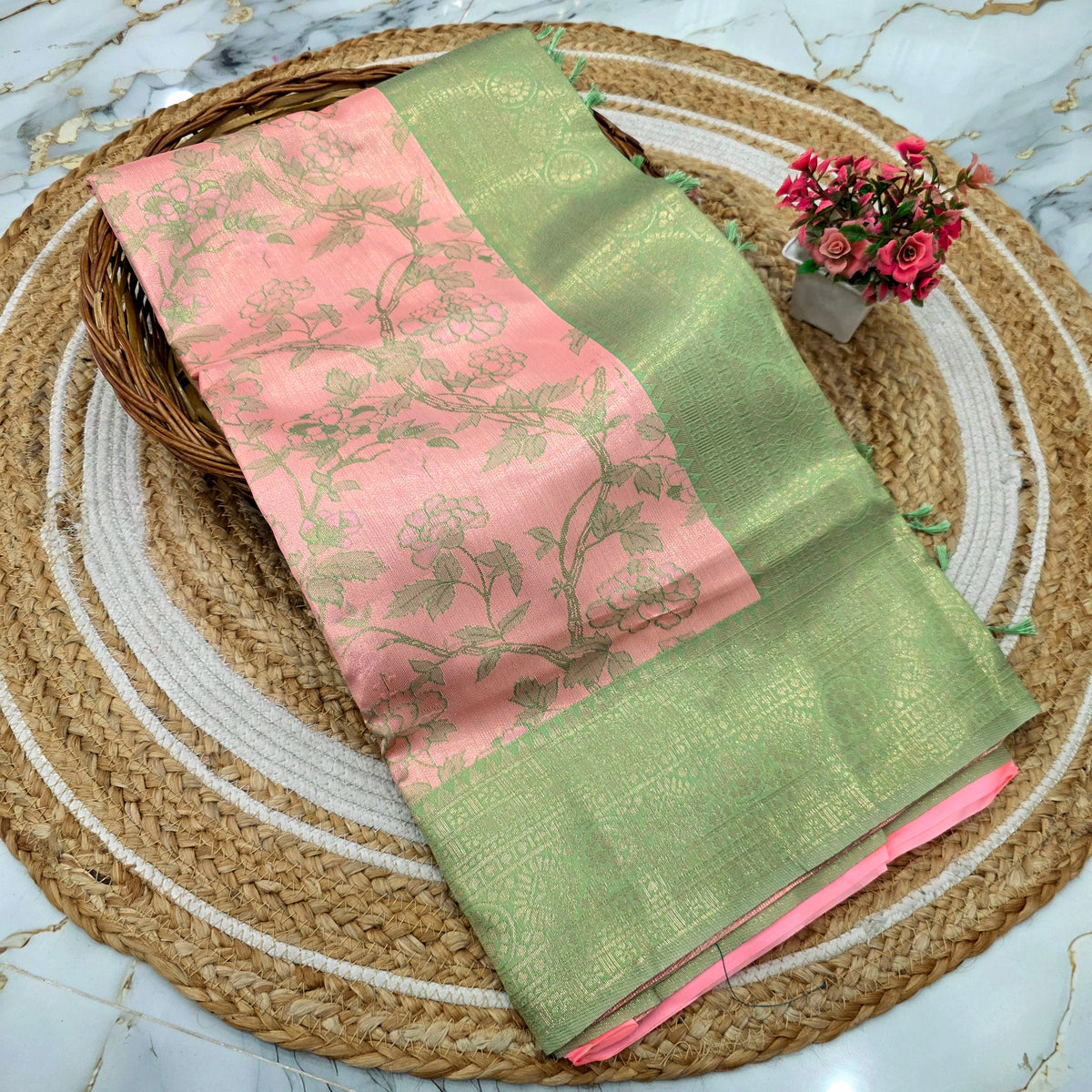 Blossom Weave Silk Saree ( Same Colour only dispatch )