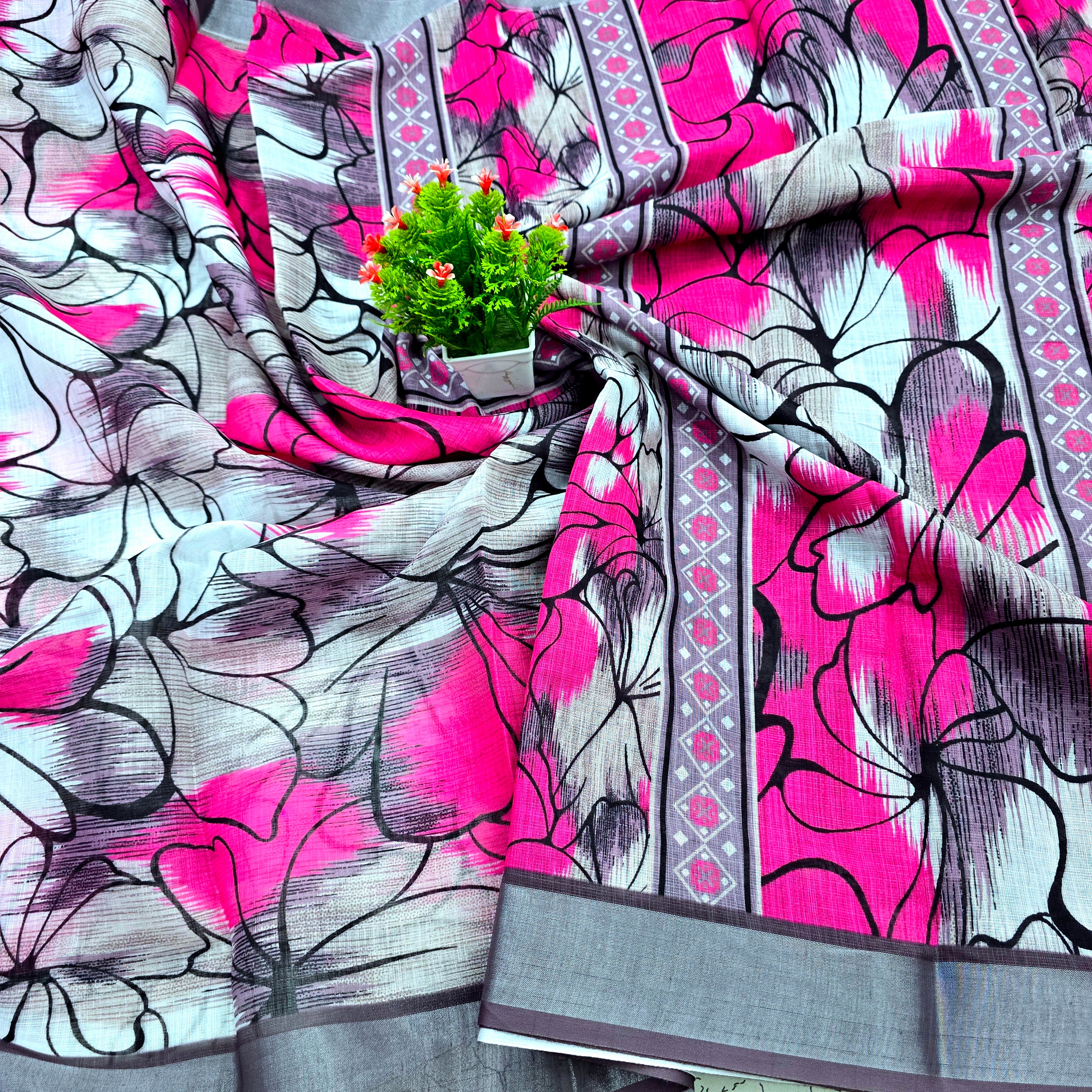 Cotton Linen saree