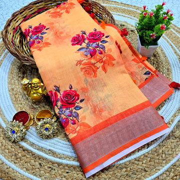 Cotton Linen Saree