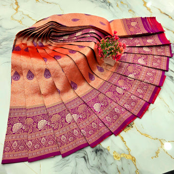 Rust Orange Bridal Saree