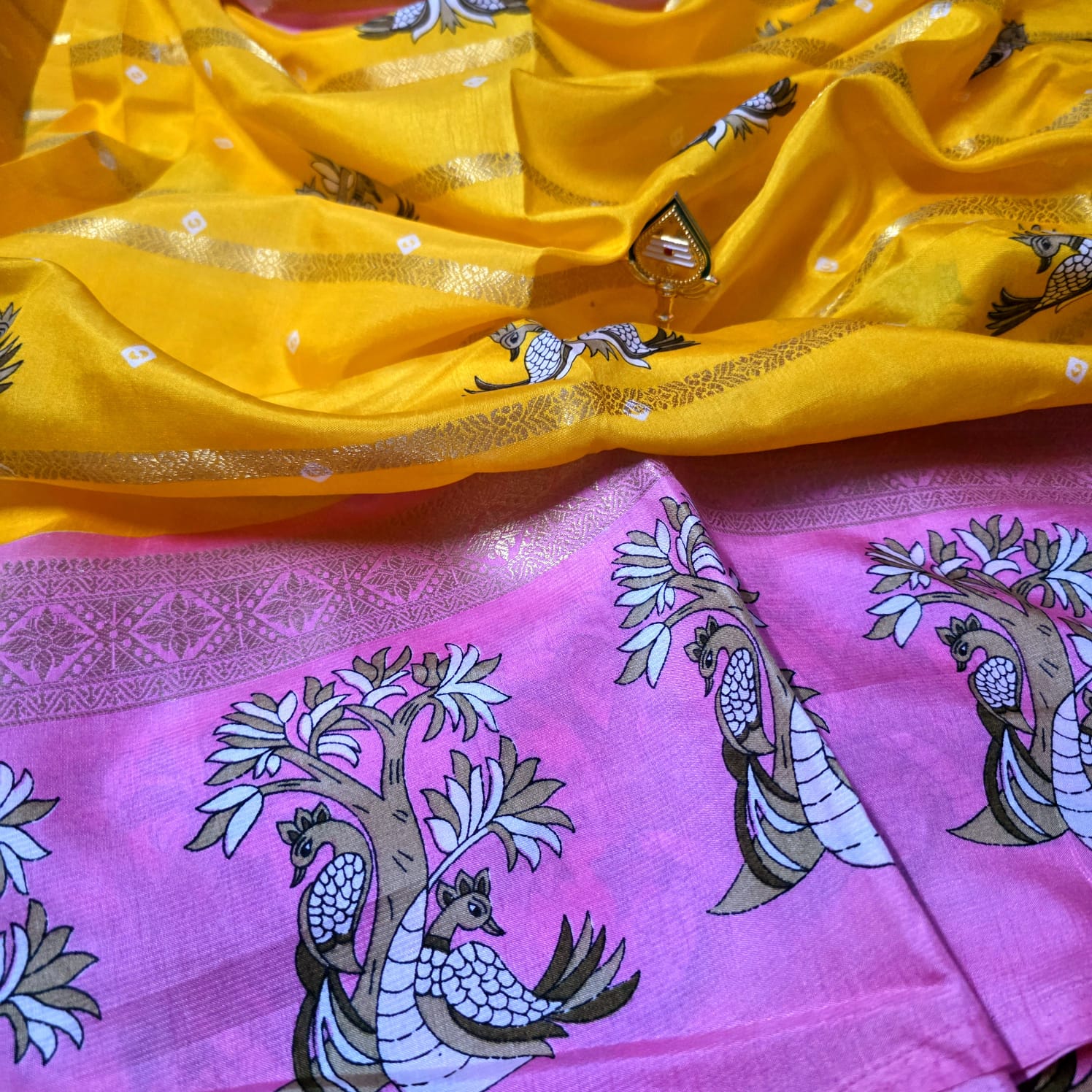 Dola Silk Double Peacock Design with Zari Border