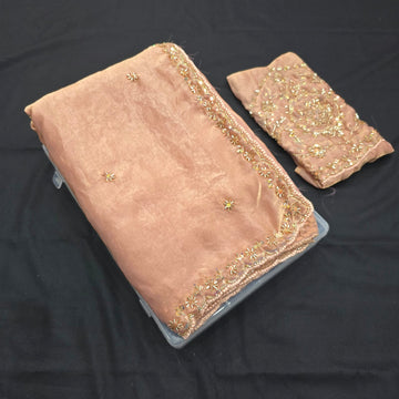 Diwali Special Party Wear Embroidered Organza Saree