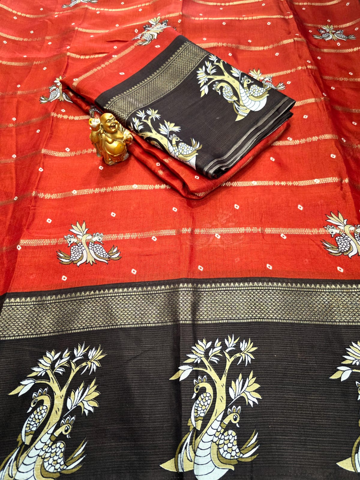 Dola Silk saree Double Peacock Design
