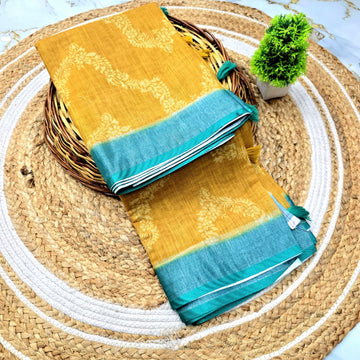 Linen Necklace Design Saree