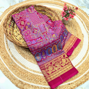 Kalamkari Foil Work Saree