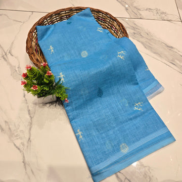 Tribal Print Linen Cotton Saree