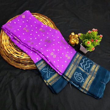 Bandhani Foil Work Saree