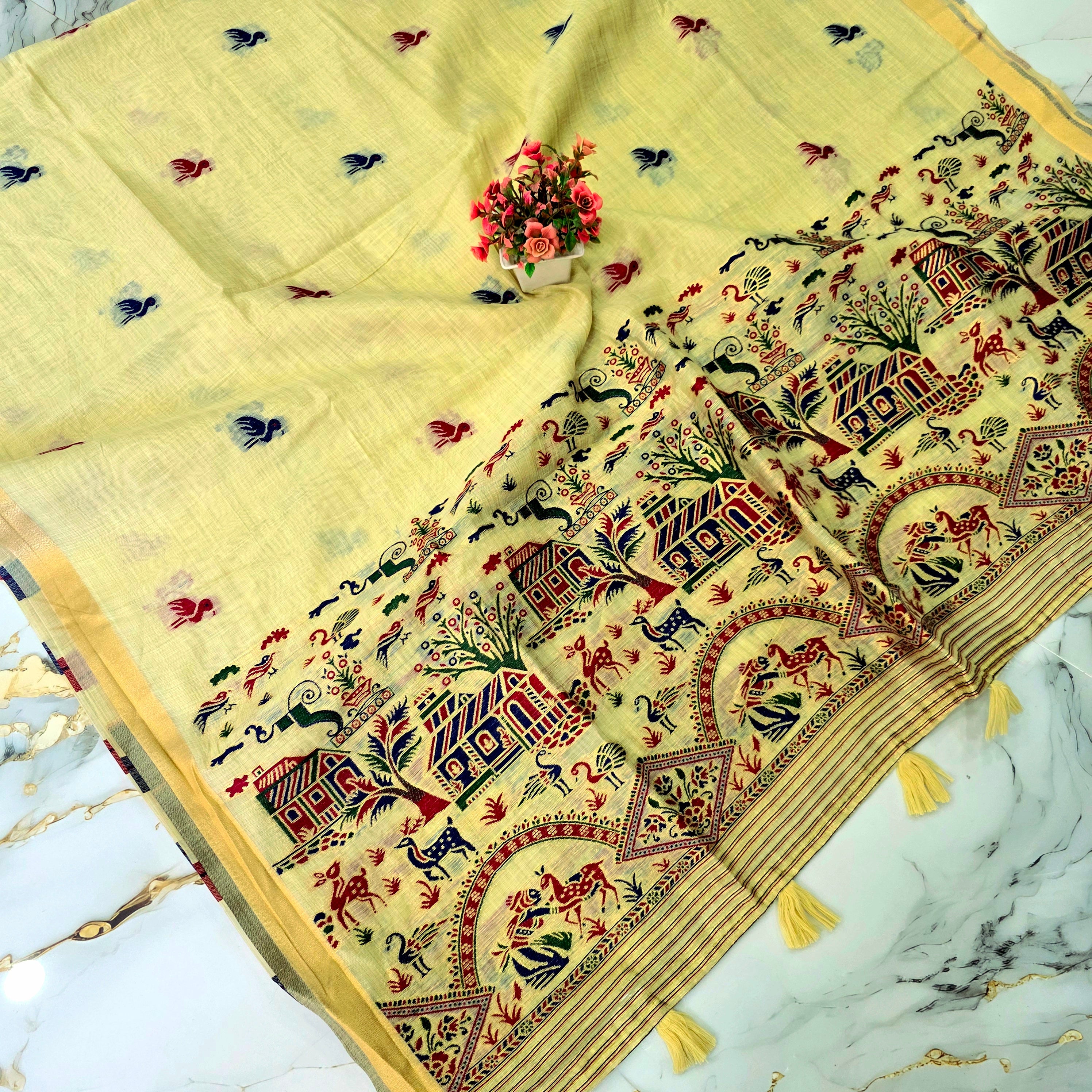 Fancy Kalamkari Silk Saree