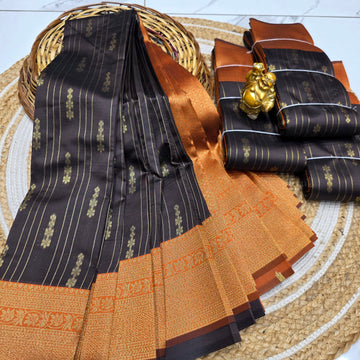 Kubera Silk Saree - brown
