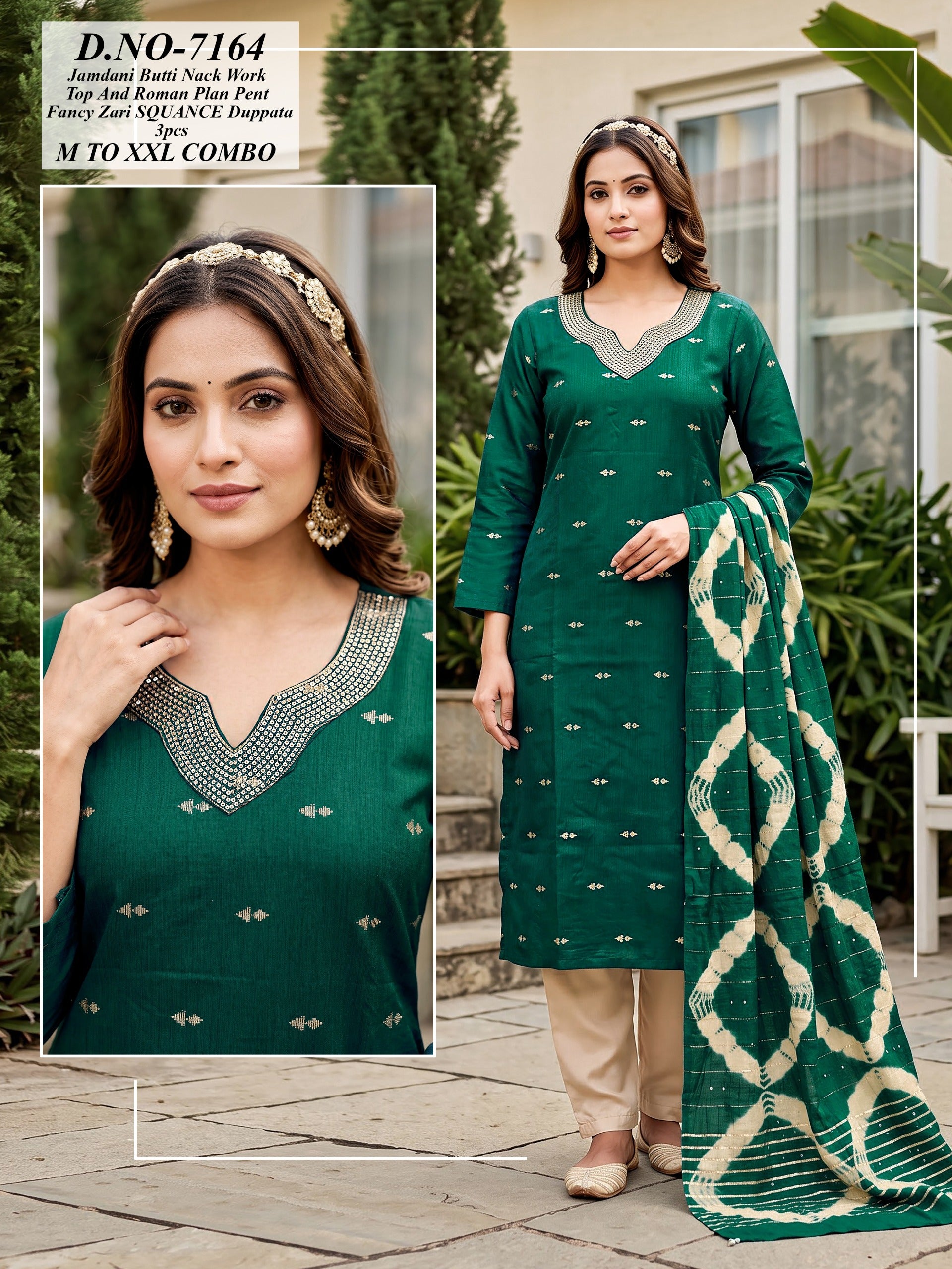Jamdani 3-Pcs Kurti Set