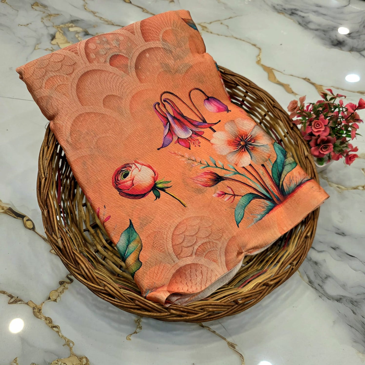 Digital Crush Type Silk Saree ( Same Colour Only Dispatch
