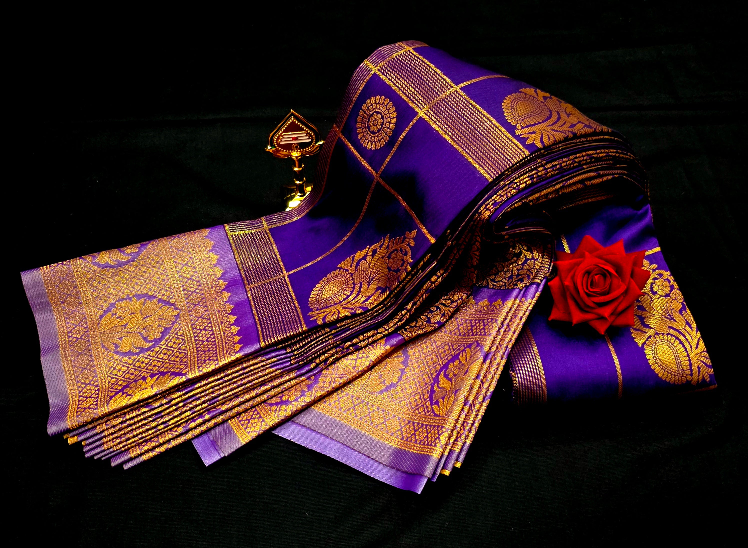 Own Production Premium Kanchi Checked Semi Silk