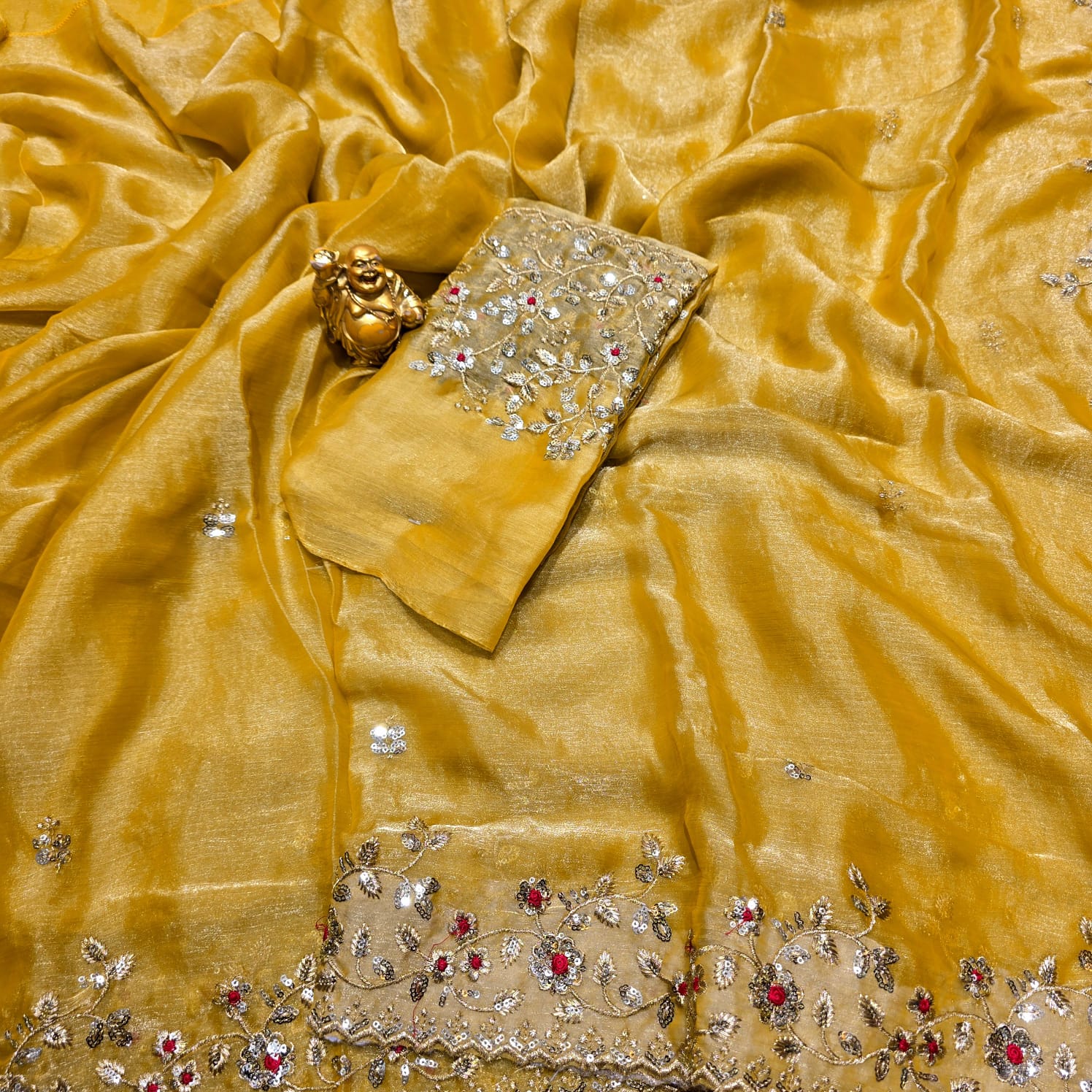 Premium Embroidery Space Silk Saree