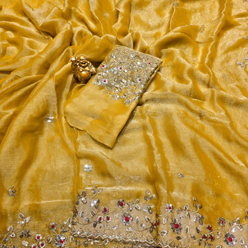 Premium Embroidery Space Silk Saree