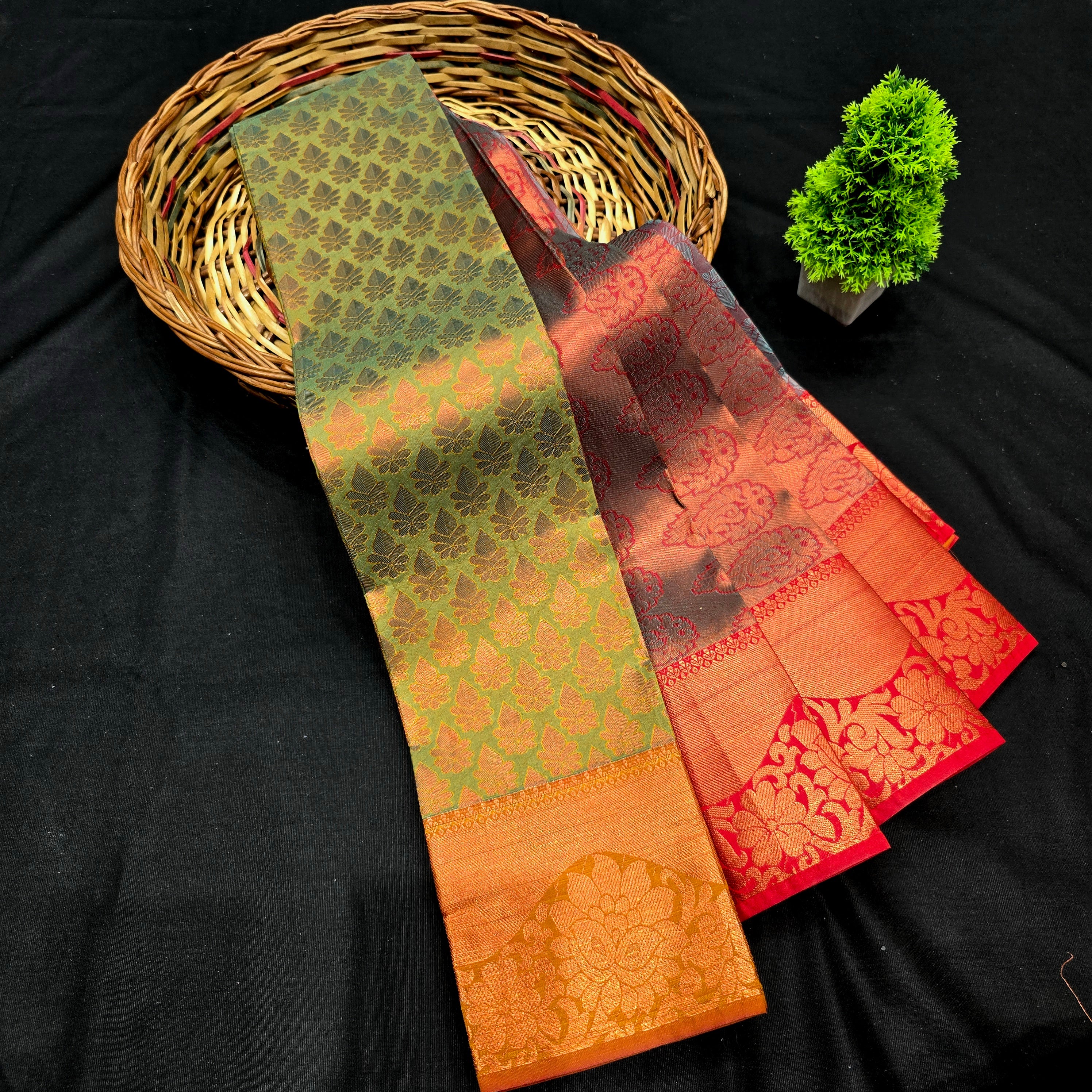 All Self Bridal Saree Without Stone