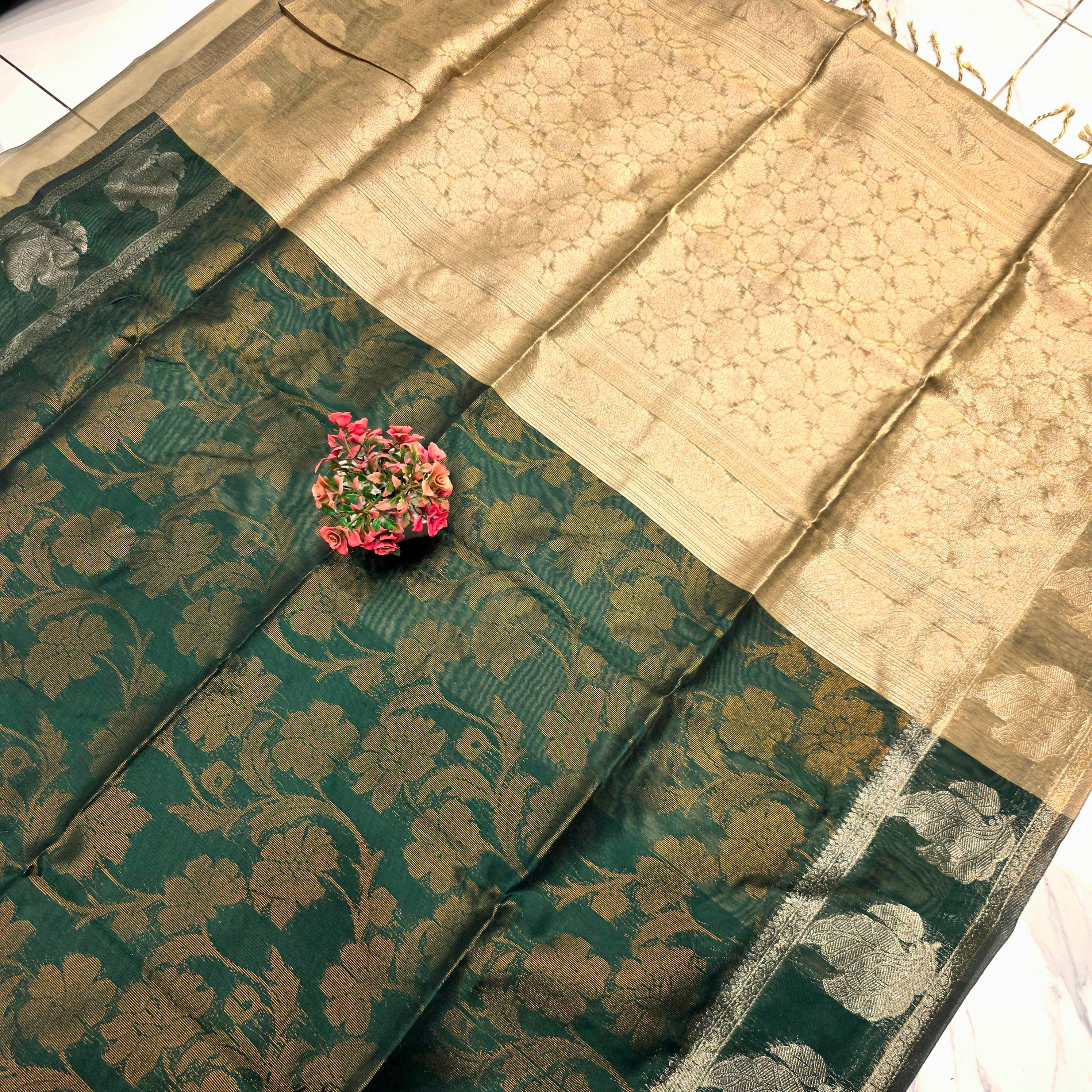 Premium Linen Brasso Silk Saree