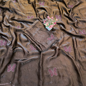 Butterfly Embroidered Silk Saree