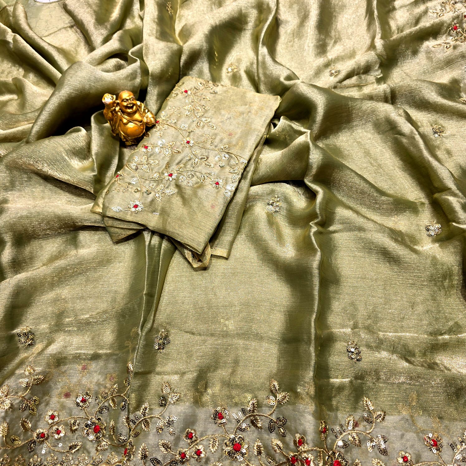 Premium Embroidery Space Silk Saree