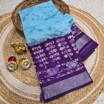 Elegant Batik Cotton Silk Saree