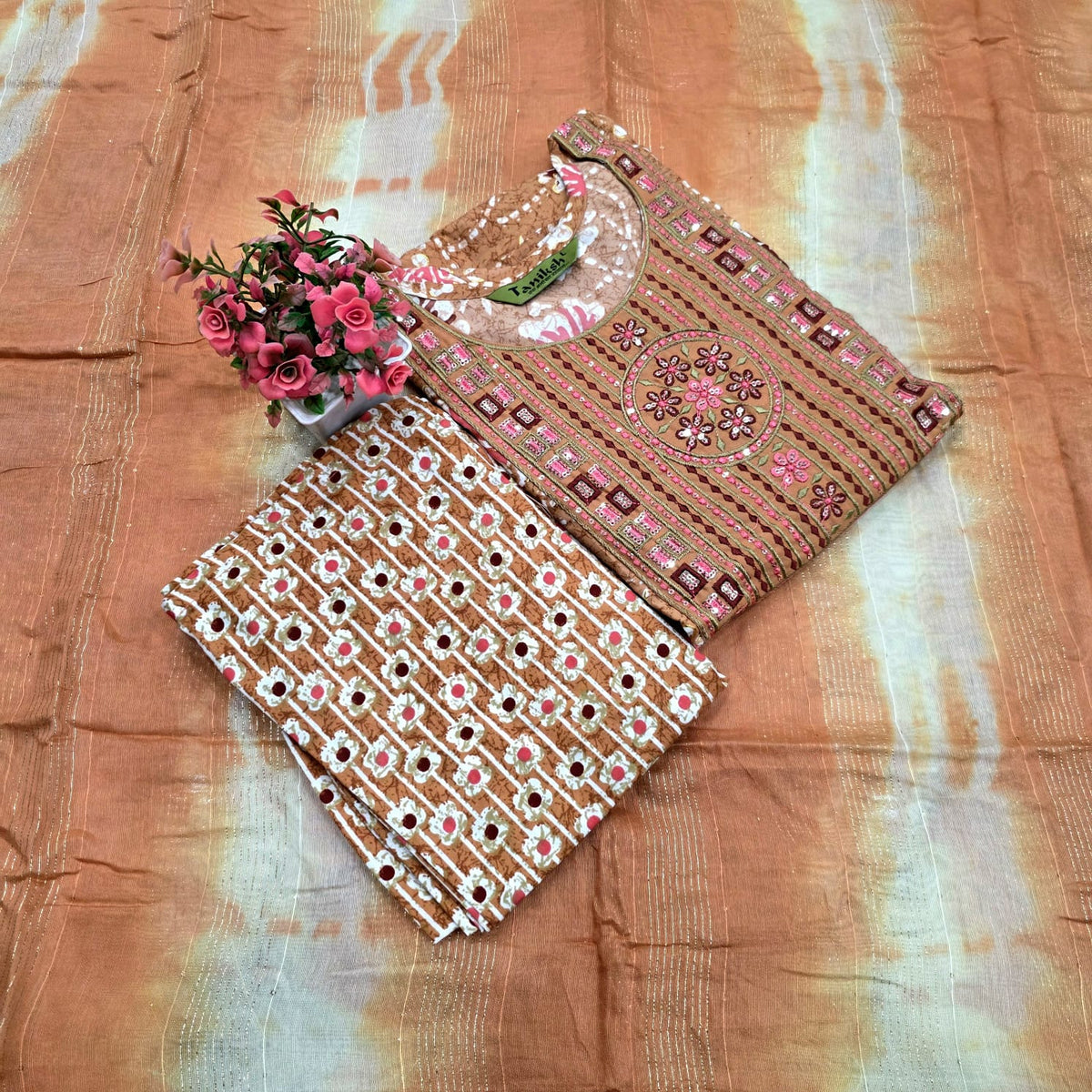 Embroidered Cotton Chudi Set