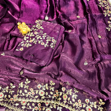 Premium Embroidery Silk Saree