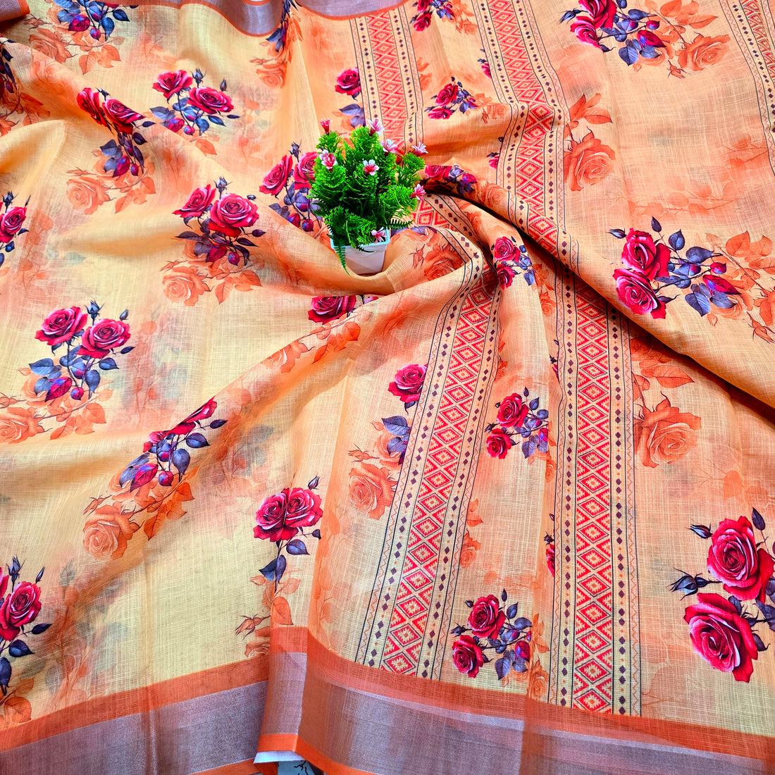 Cotton Linen Saree
