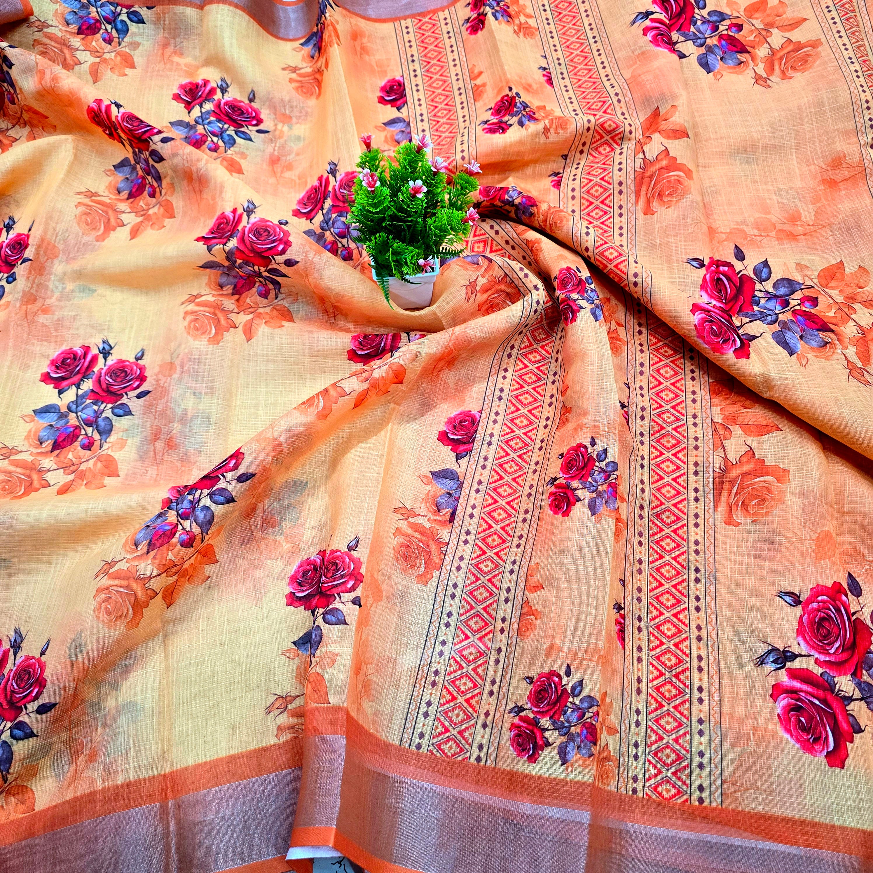 Cotton Linen Saree