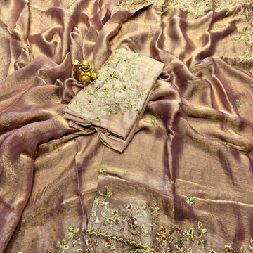 Premium Embroidery Space Silk Saree