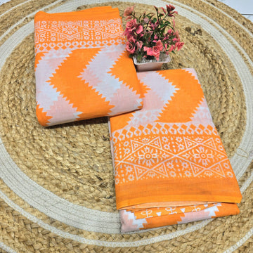 Premium Handloom Printed Cotton Saree