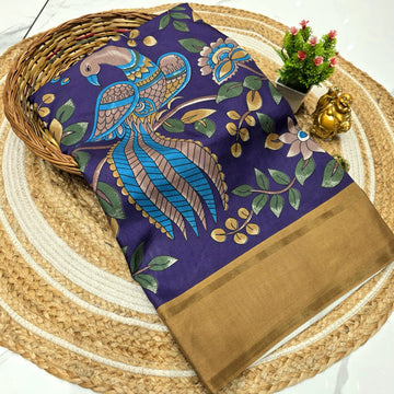 Siddhanth Kalamkari Peacock Saree