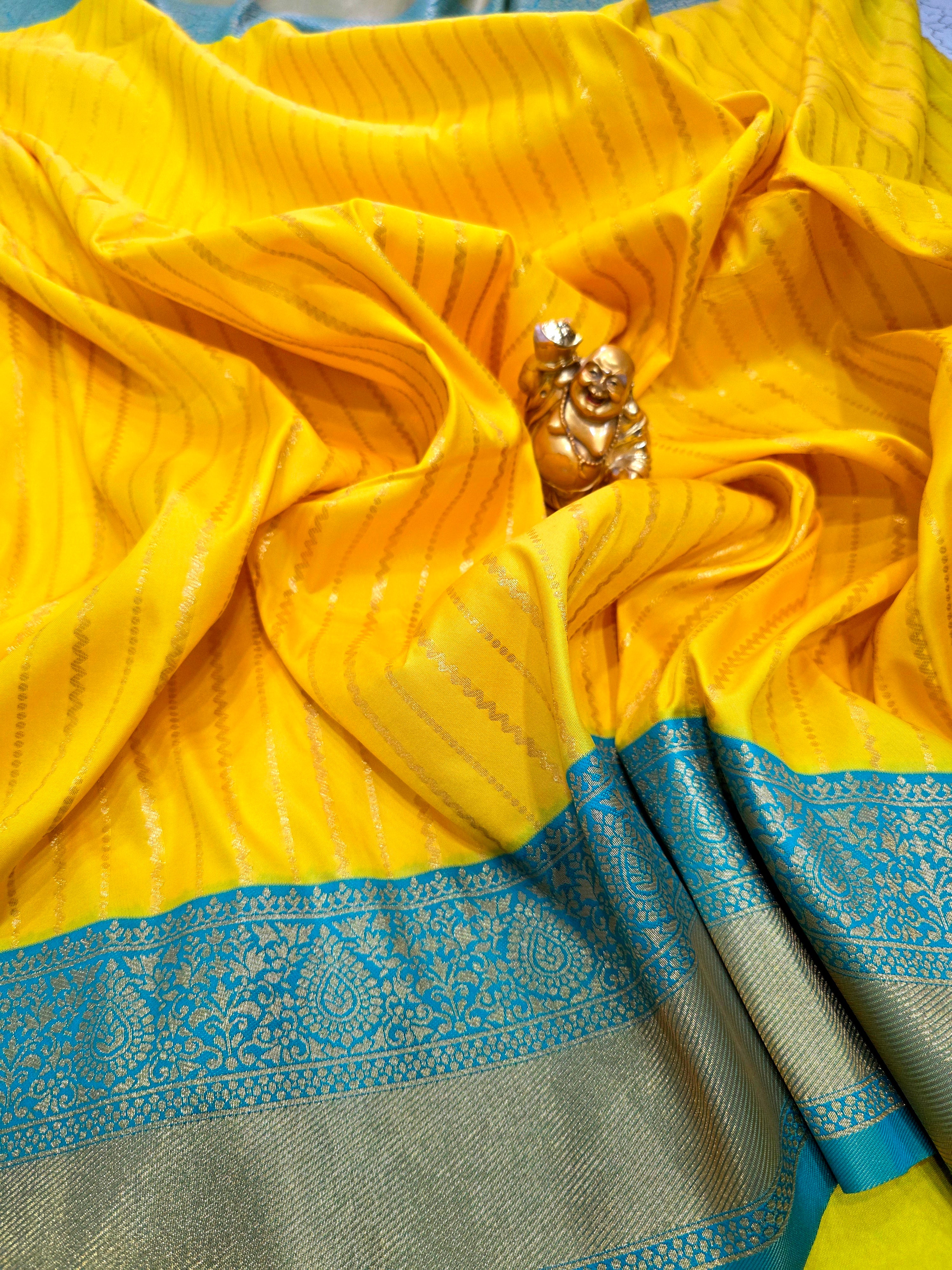 Premium Kanchi Soft Silk Lemon Yellow