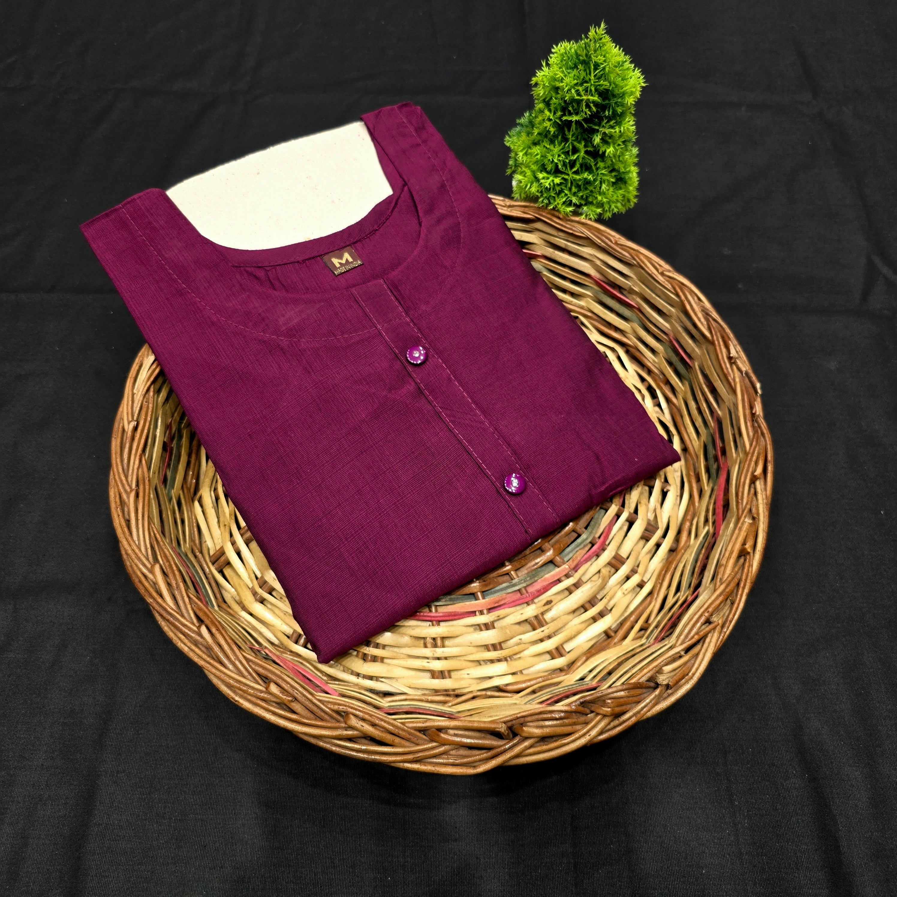 Premium Plain Cotton Kurti