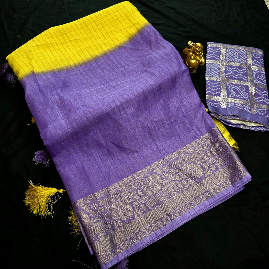 Georgette Saree With Bandhani Blouse
