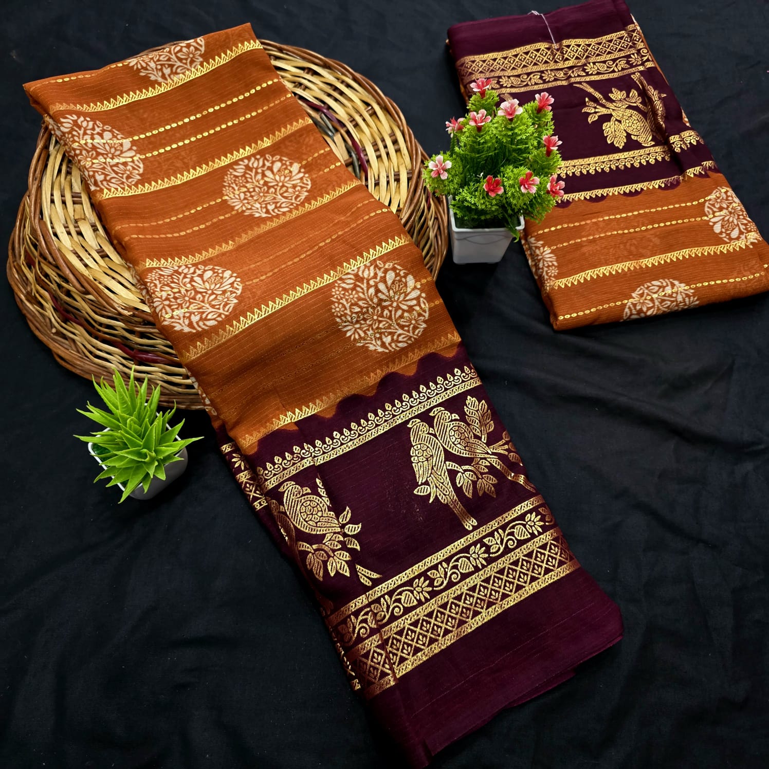 Fancy Chiffon Saree with Foil Work Saree