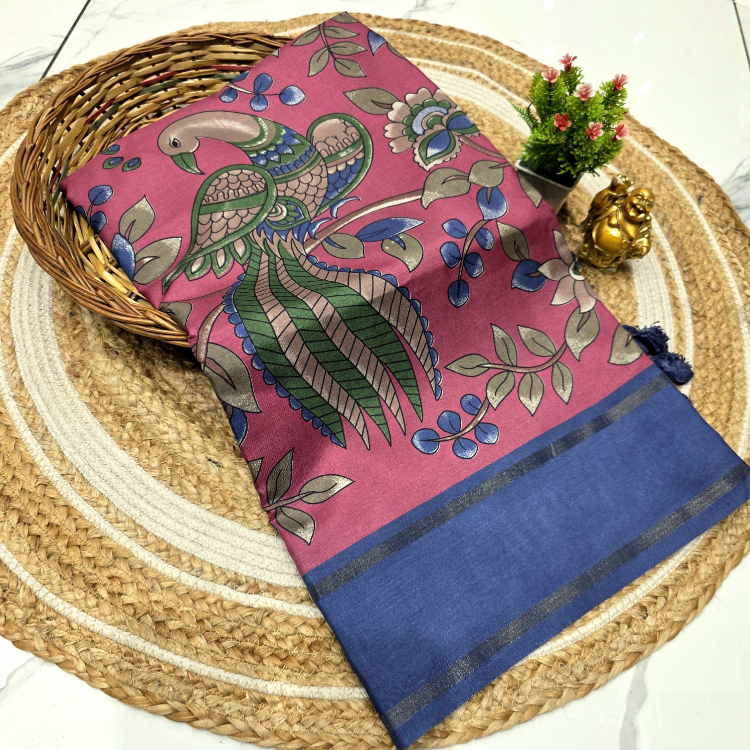 Siddhanth Kalamkari Peacock Saree