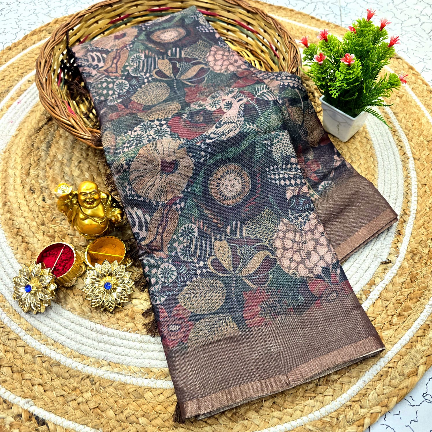 Copper Silk saree