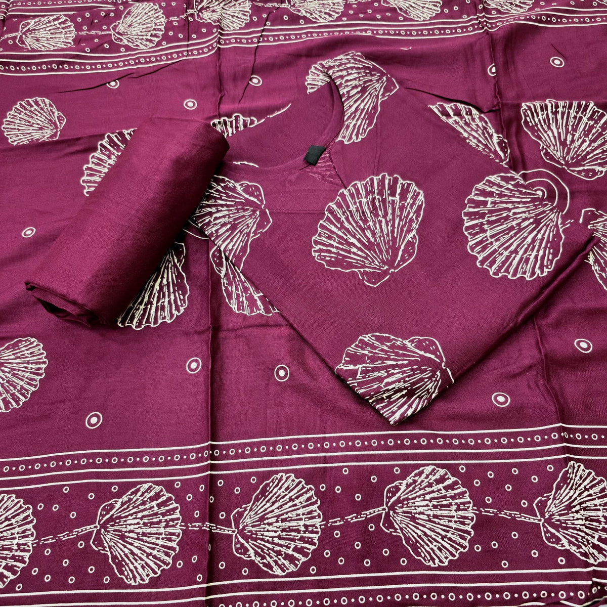 Printed Floral Kurti Set