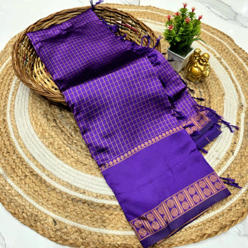 Elegant Checked Silk Saree
