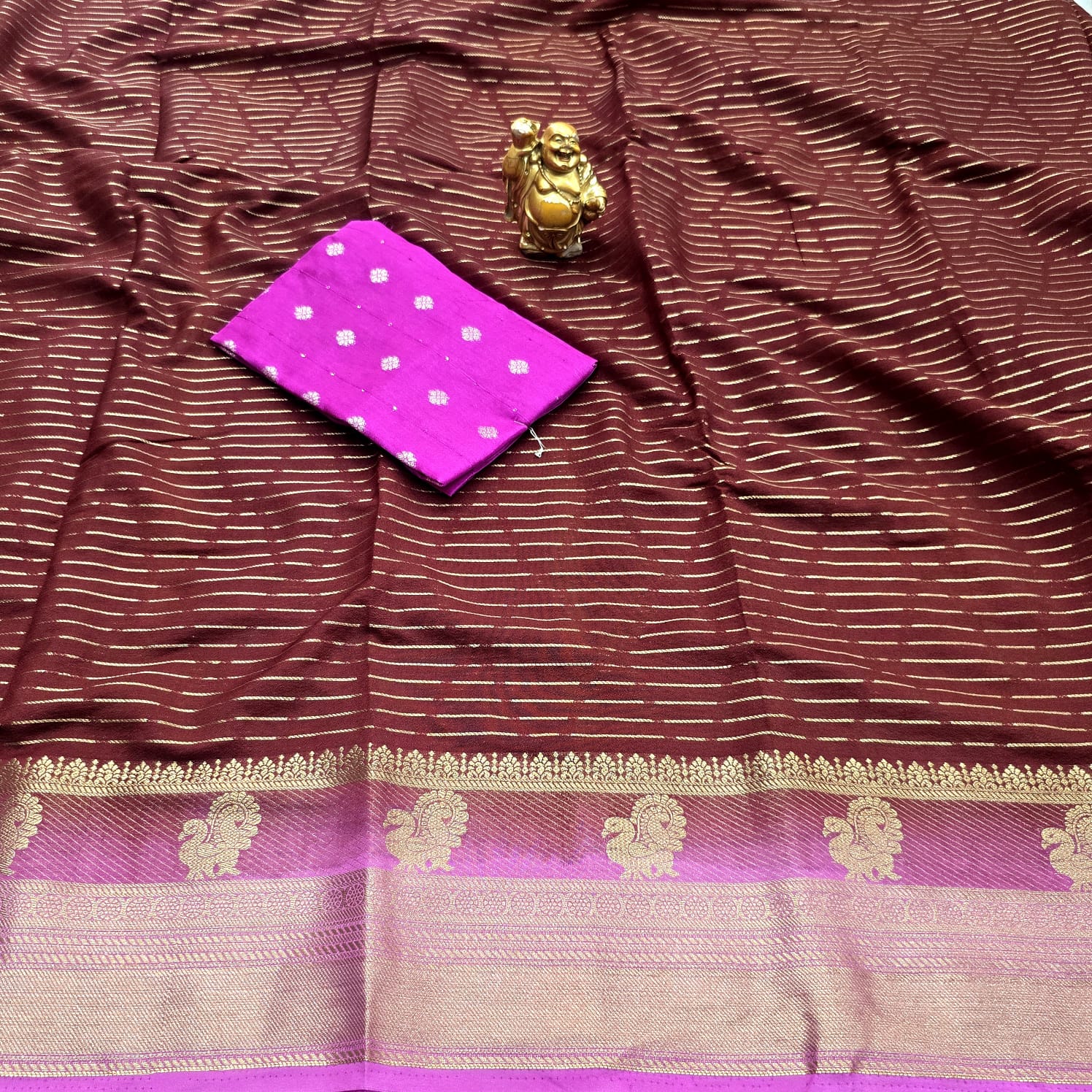 Elegant Peacock Zari Silk Saree
