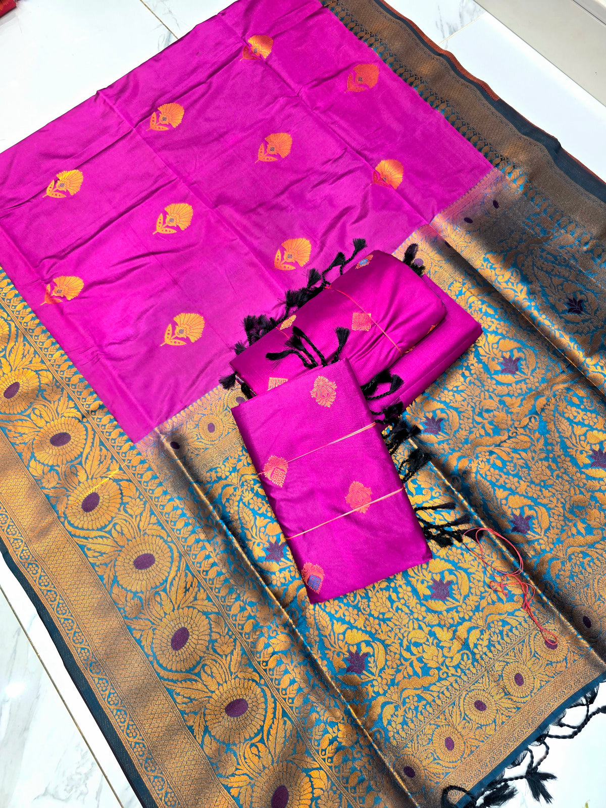 Elegant Soft Silk Saree ( Same Colour only dispatch )
