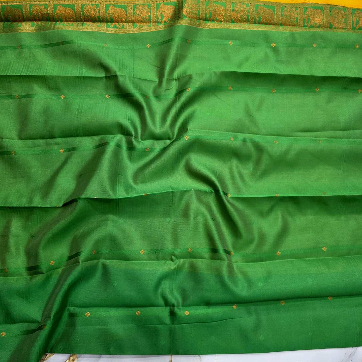 Peacock Feather Butta Design Silk Saree