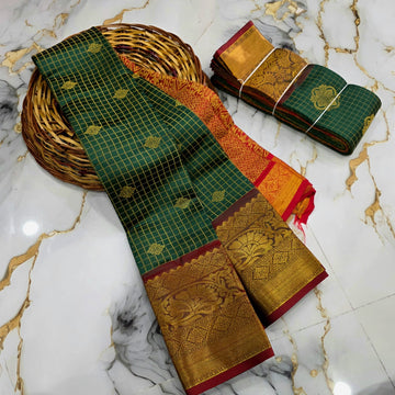 Classic Checked Vairaoosi Silk Saree ( Same Colour Only Dispatch )