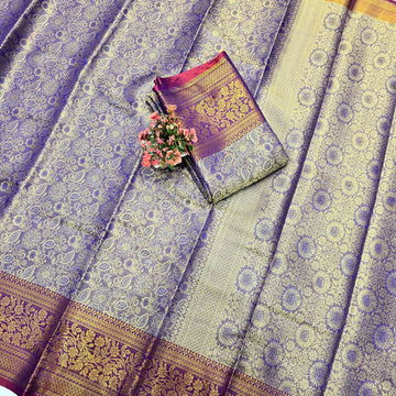 One Gram Gold Saree With Contrast Border ( same colour only dispatch )