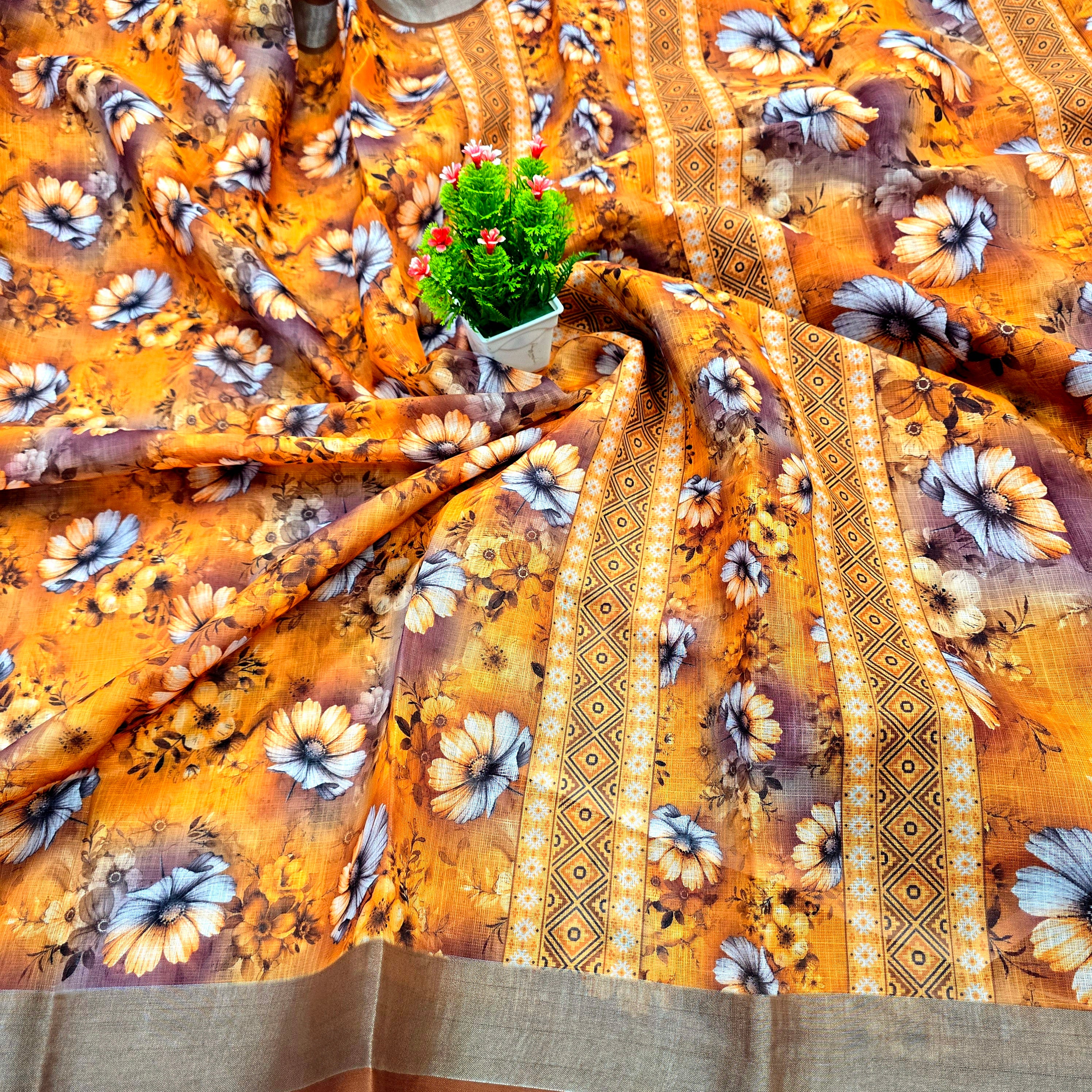 Cotton Linen Saree