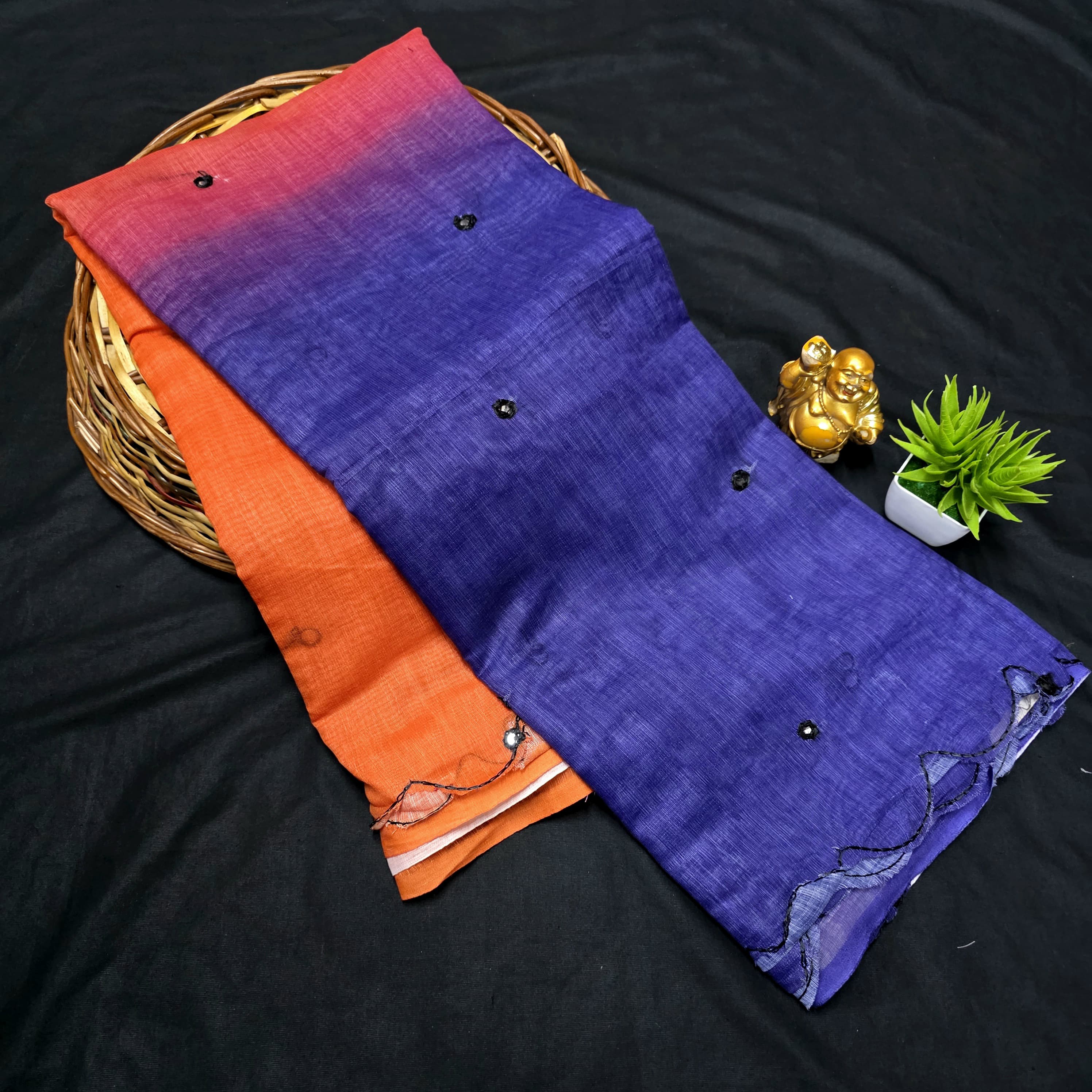 Trendy Mirror Work Saree