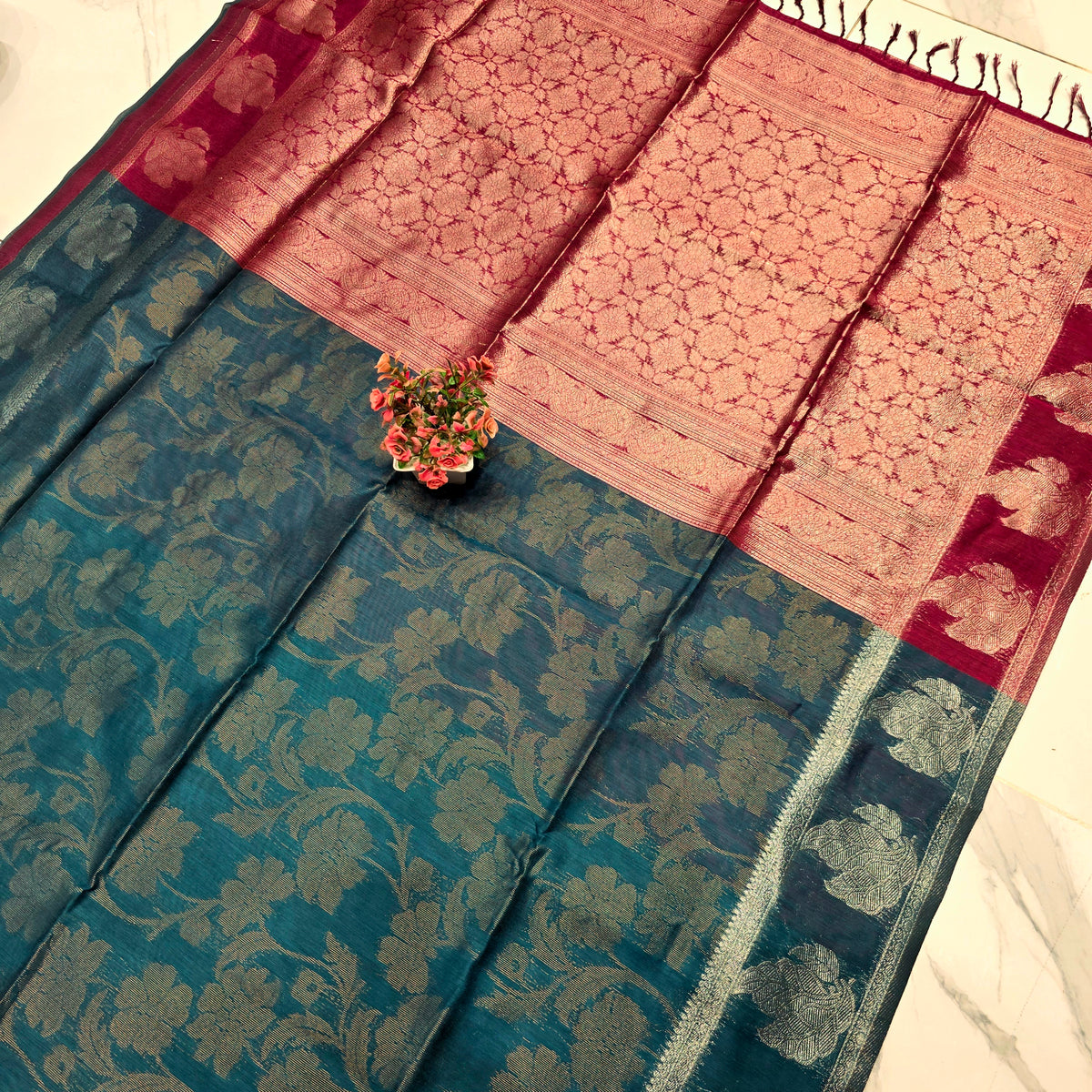 Premium Linen Brasso Silk Saree