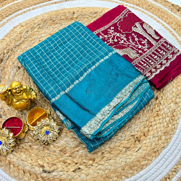 Georgette Blouse Work Saree