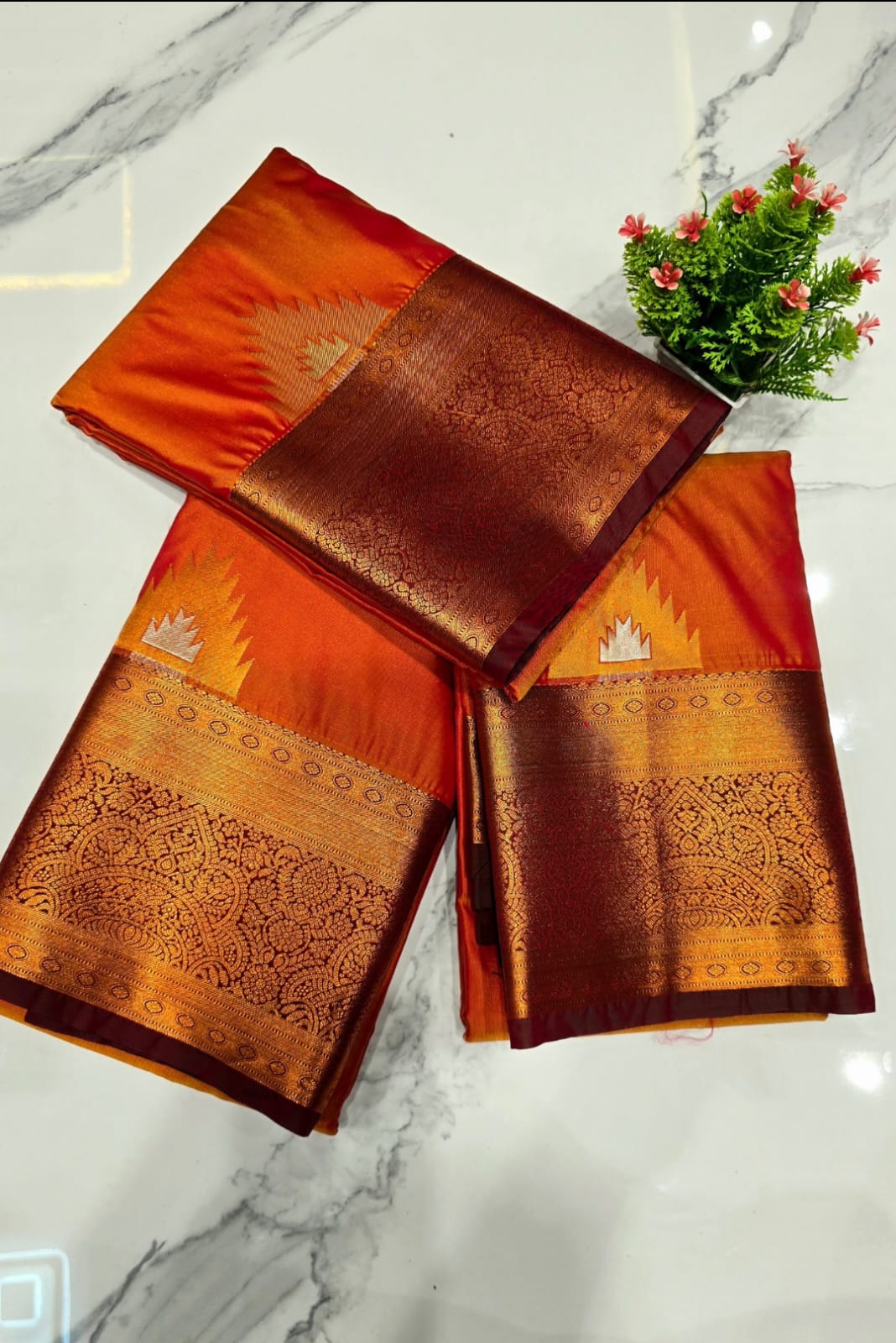 Luxury Rust Orange Soft Silk