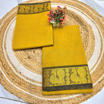 Pure Checked Cotton Saree
